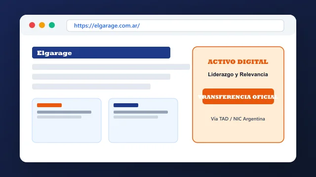 Ecosistema digital, branding y proceso de cesión registral formal de elgarage.com.ar